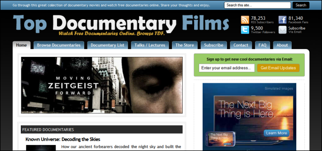 top documentry films movies streaming website